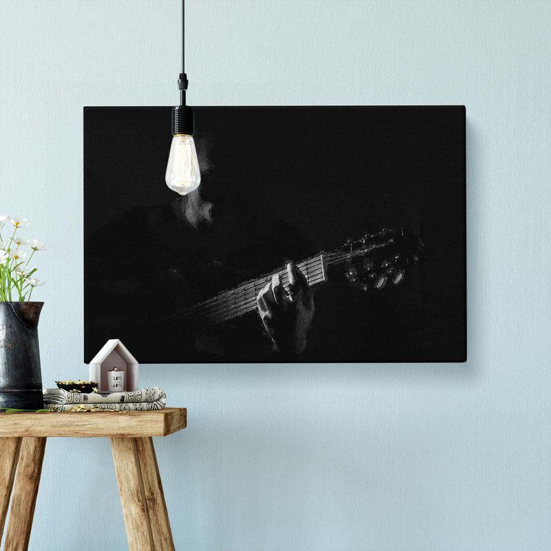 Guitarist in the Shadows - Wrapped Canvas, 50cm H x 76cm W x 3cm D