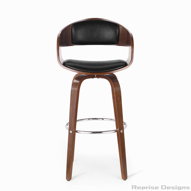 Tabouret en similicuir revêtu de tissu d'ameublement, Marron foncé, Noir