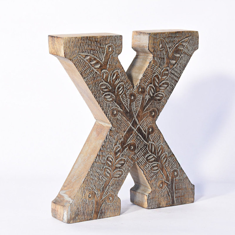 Haddam Text & Numbers Letter Block, X, Gray