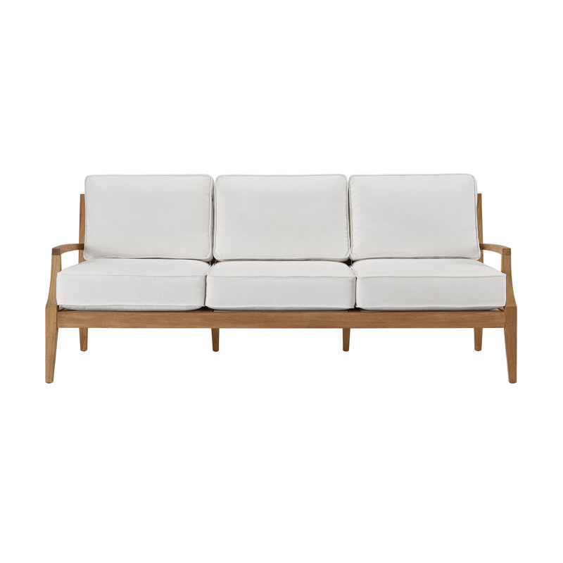Chesapeake 82'' Teak Outdoor Patio Sofa with Sunbrella® Cushions