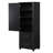Tall Bathroom Storage Cabinet, Freestanding Storage Cabinet With Two Drawers And Adjustable Shelf, MDF Board With Painted Finish, Black (Old Sku:WF312728AAB/N725P241045B)-1059731351