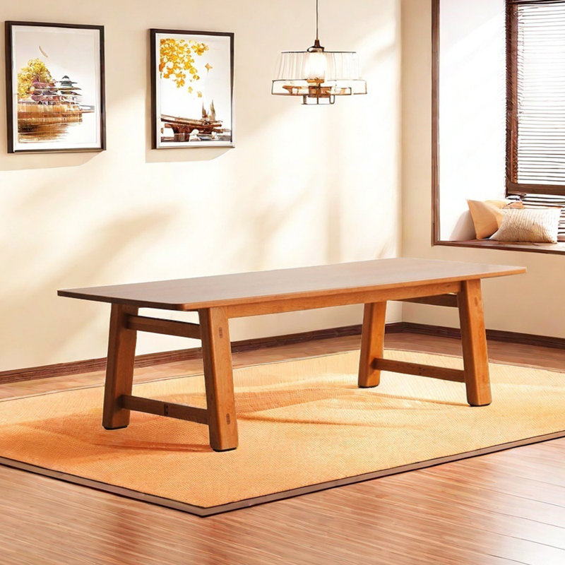 Table de salle à manger en bois massif épaissi, H 29,53 po x L 86,61 po x l 39,37 po
