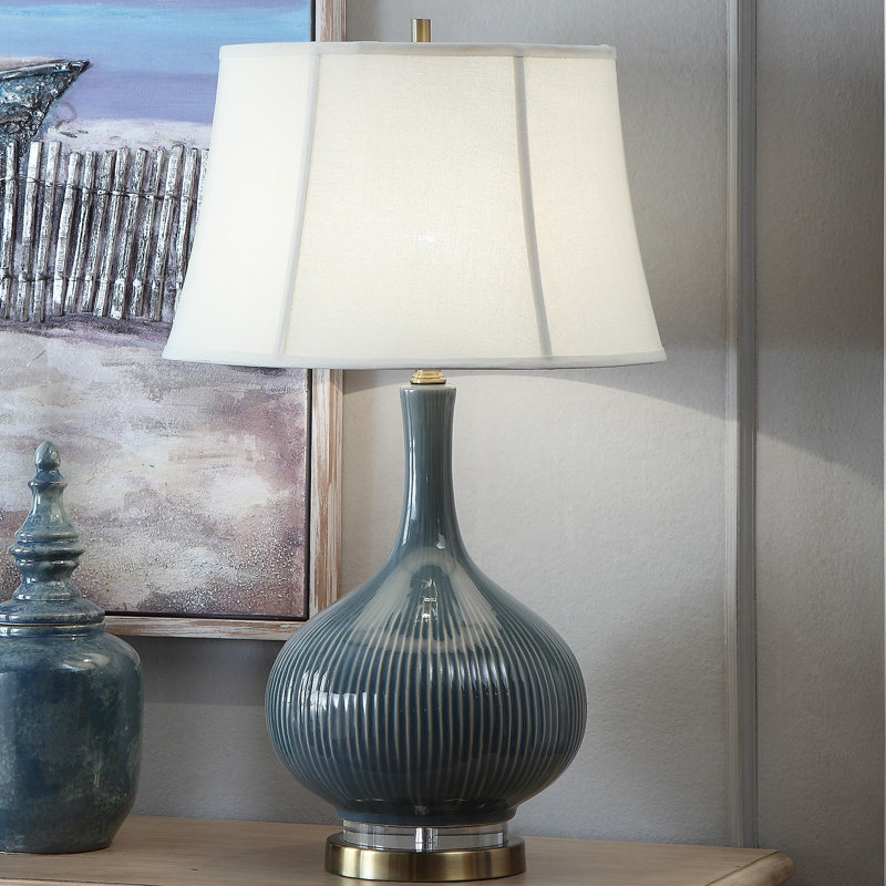 Giuliano Ceramic Table Lamp, Deep Teal Ceramic