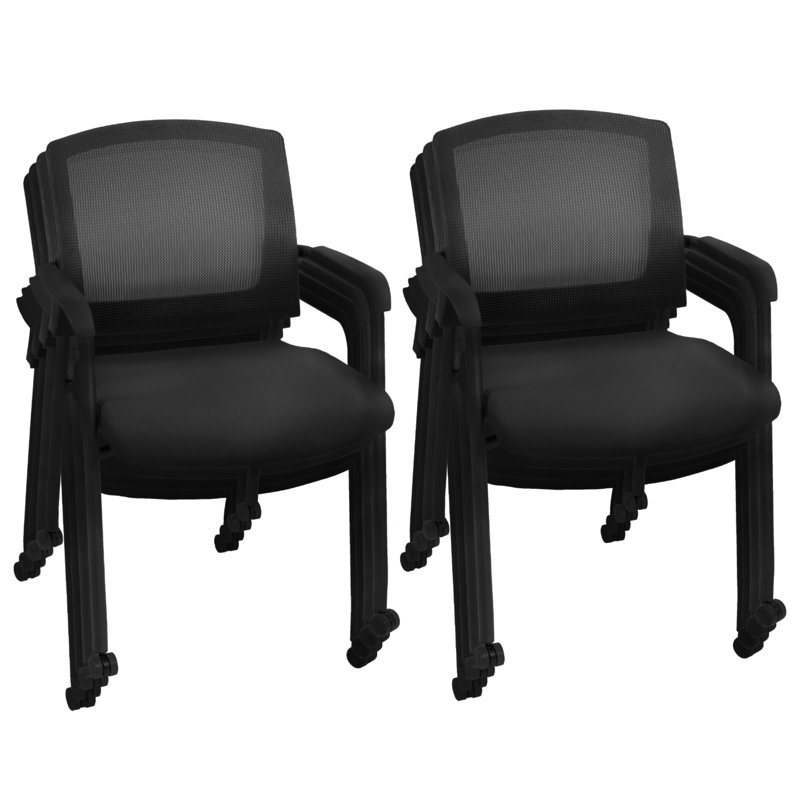 Knight Multi-Purpose Mobile Office Mesh Side Chair - with Casters