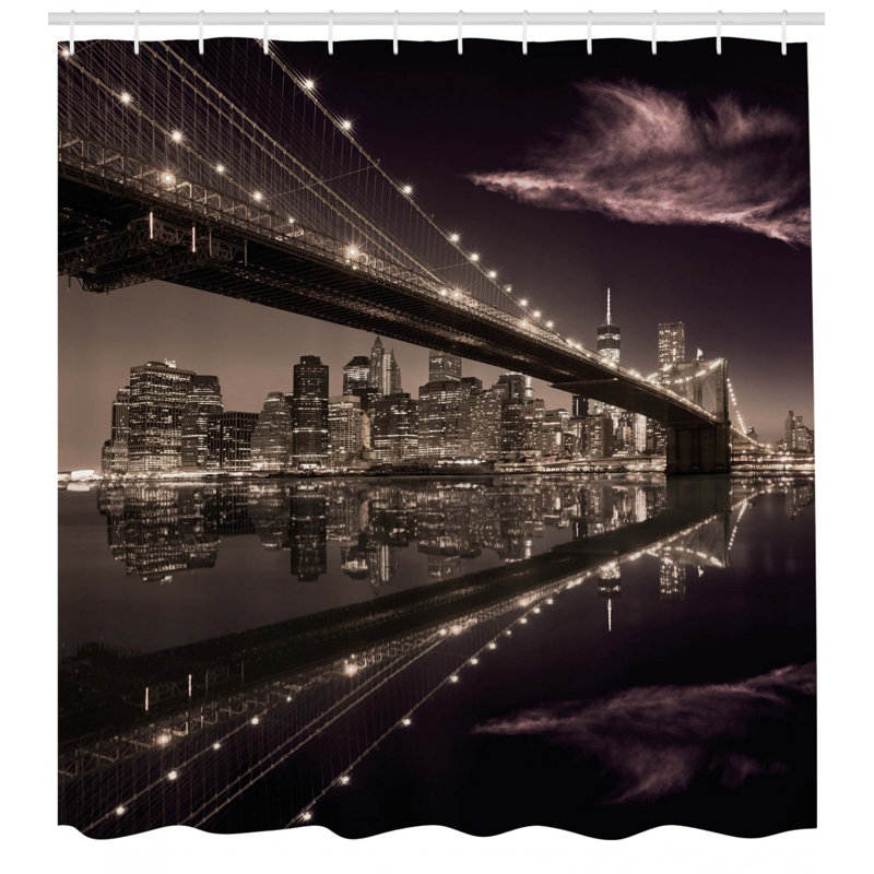 Shower Curtain with Hooks Included, 75" H x 69" W