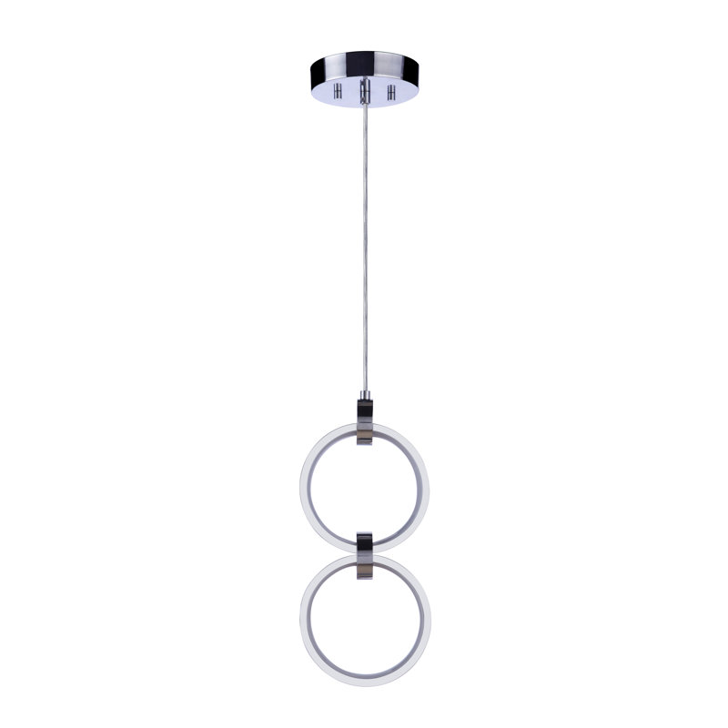 Kelleen 2 - Light LED Geometric Pendant, Chrome