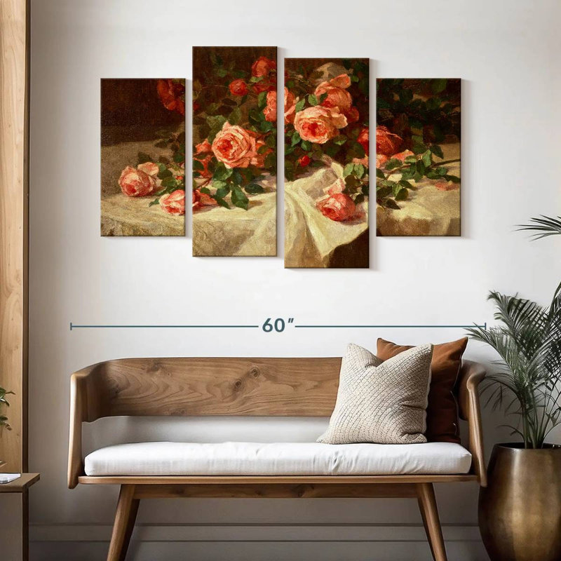 Harnek roses rouges sur dentelle blanche