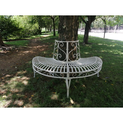 Metal Semi-Circle Tree-Wrap Bench by Hi-Line Gift Ltd.