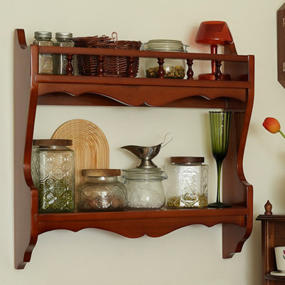 Tablette murale en bois massif, présentoir à décor moderne pour chambre à coucher, salle de bain, cuisine, salon