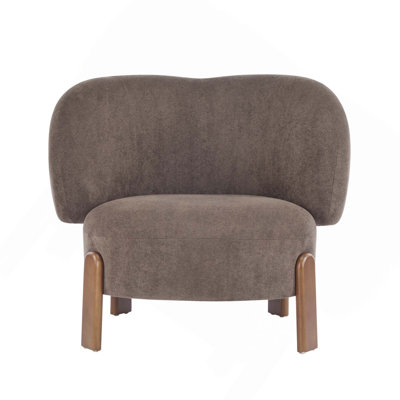 Cozy Wingback Armless Accent Chair with Solid Wood Legs