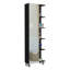 Armoire en lin à porte simple H 62 po, cinq tablettes extérieures, quatre tablettes intérieures