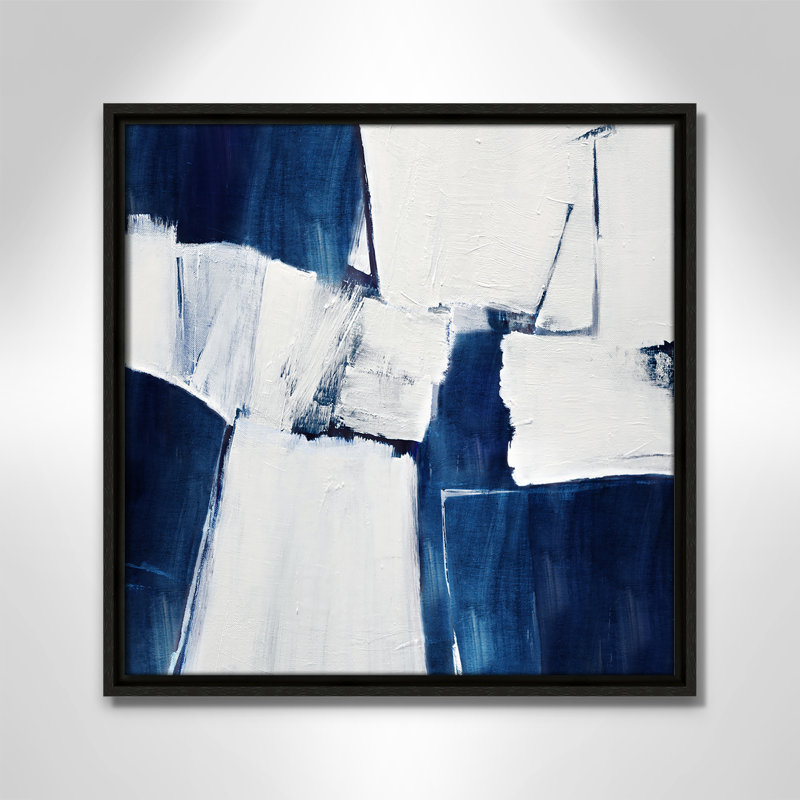 «Blue Midnight Plateau I» par Judith Shapiro, Espresso, H 17,5 po x l 17,5 po