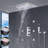 Nariman Recessed LED Rainfall Shower System with Adjustable Body Jets Water Powered