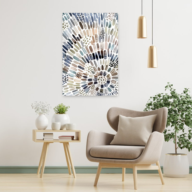 Mosaic Watercolor Abstract Contemporary Elegant Wall Art Print, 91.44cm H x 60.96cm W