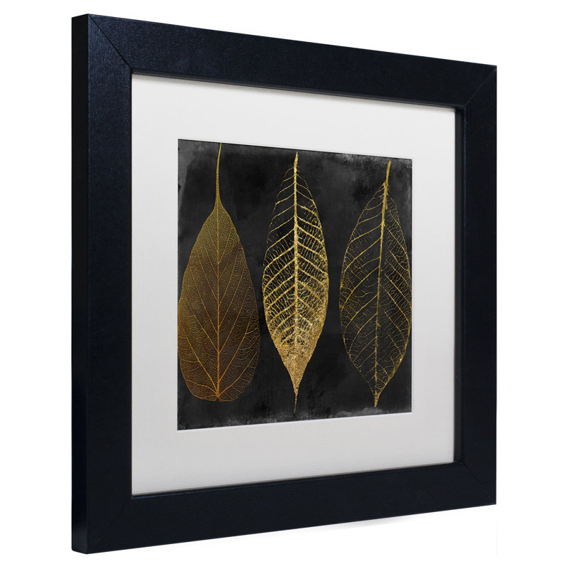 «Jadaya Fallen Gold I» par Color Bakery, impression encadrée, H 11 po x l 14 po x P 0,5 po, Blanc