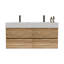 Meuble-lavabo 48 po avec lavabo à quartz en chêne et tiroirs souples, meuble-lavabo mural flottant-1441669347