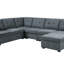 Canapé modulaire en tissu tissé 7 places avec repose-pieds