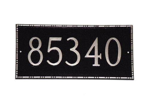 Plaque d’adresse murale sur 1 ligne Lincoln, Noir / argent, Oui