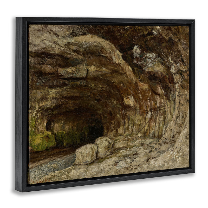 Art mural classique sur toile flottante encadrée par grotte de Sarrazine, Cadre flottant noir de jais, H 25 po x l 31 po