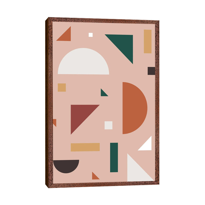Abstract Geometric XXX - Print on Canvas, Brown Framed, 66.04 cm H x 45.72 cm W