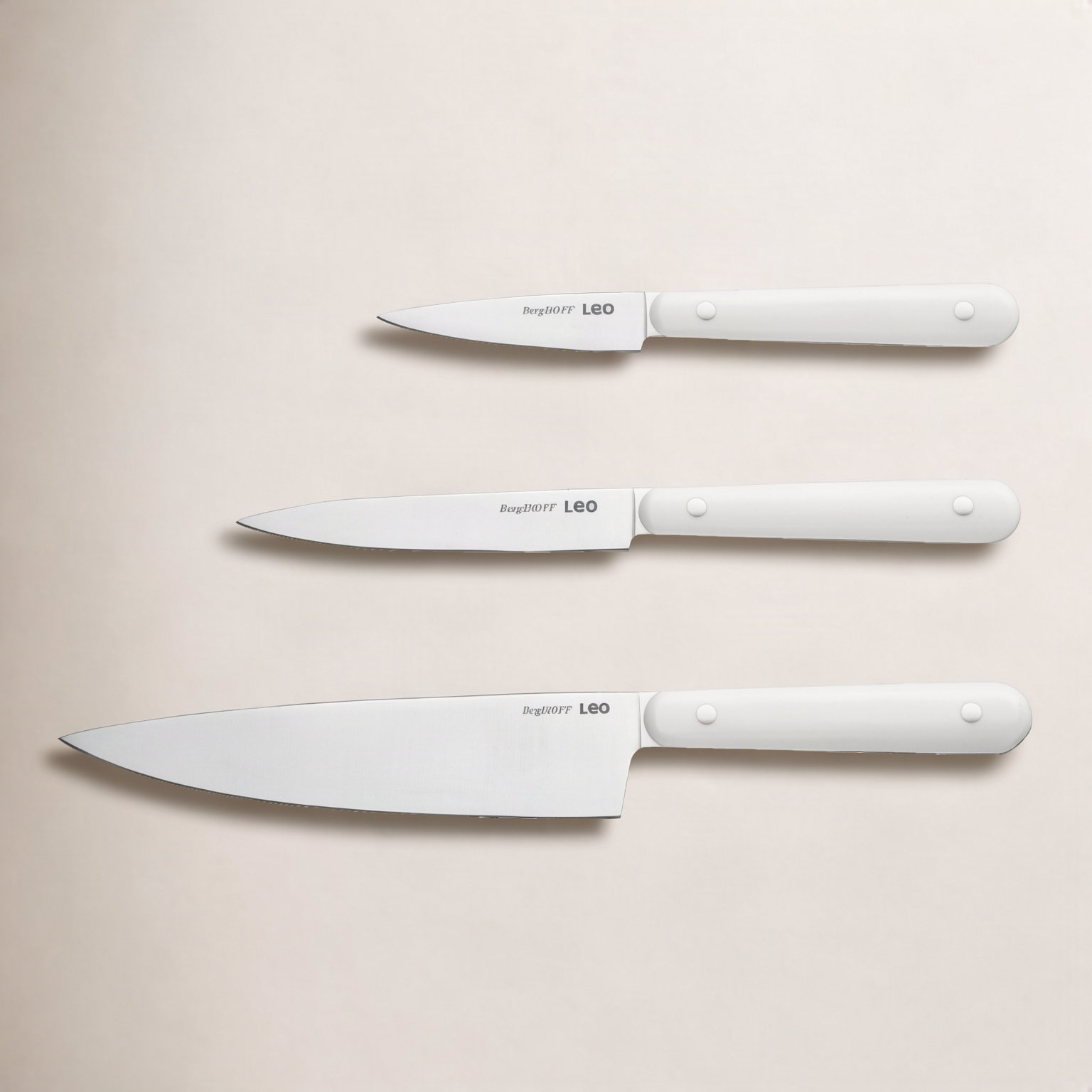 BergHOFF Leo 3-Piece Starter Knife Set, White