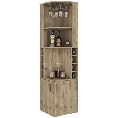 Armoire à boissons alcoolisées à 2 tablettes avec finition de rangement supplémentaire et 8 tablettes