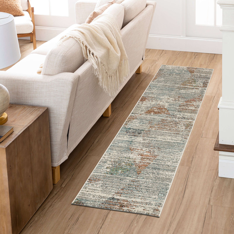 Attlee Grey Modern Abstract Geometric Area Rug, Runner 1'11" x 8'