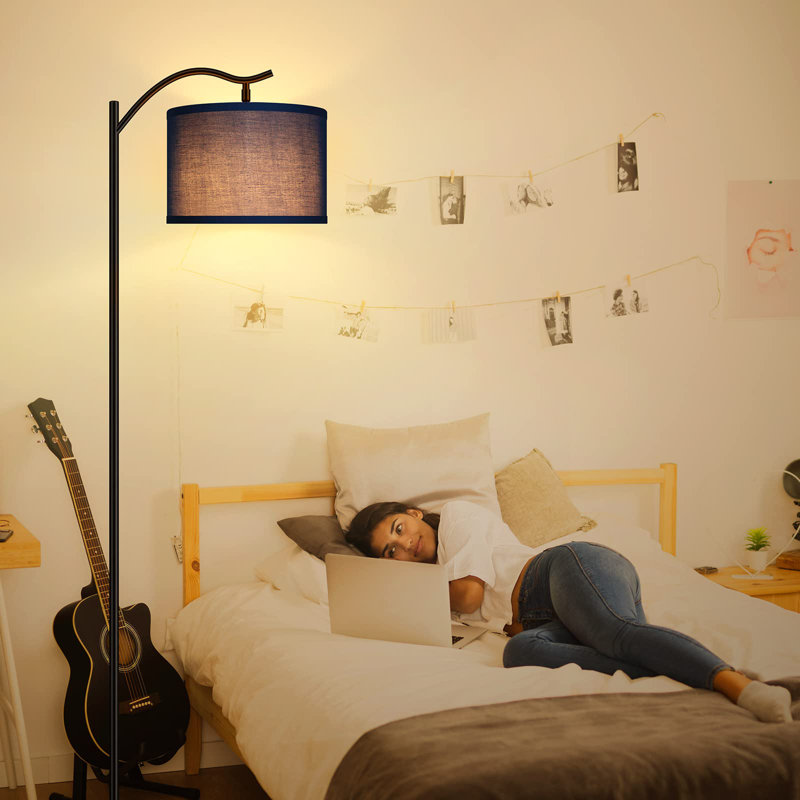 Nikkolas 63'' LED Arched Floor Lamp, Black, Navy