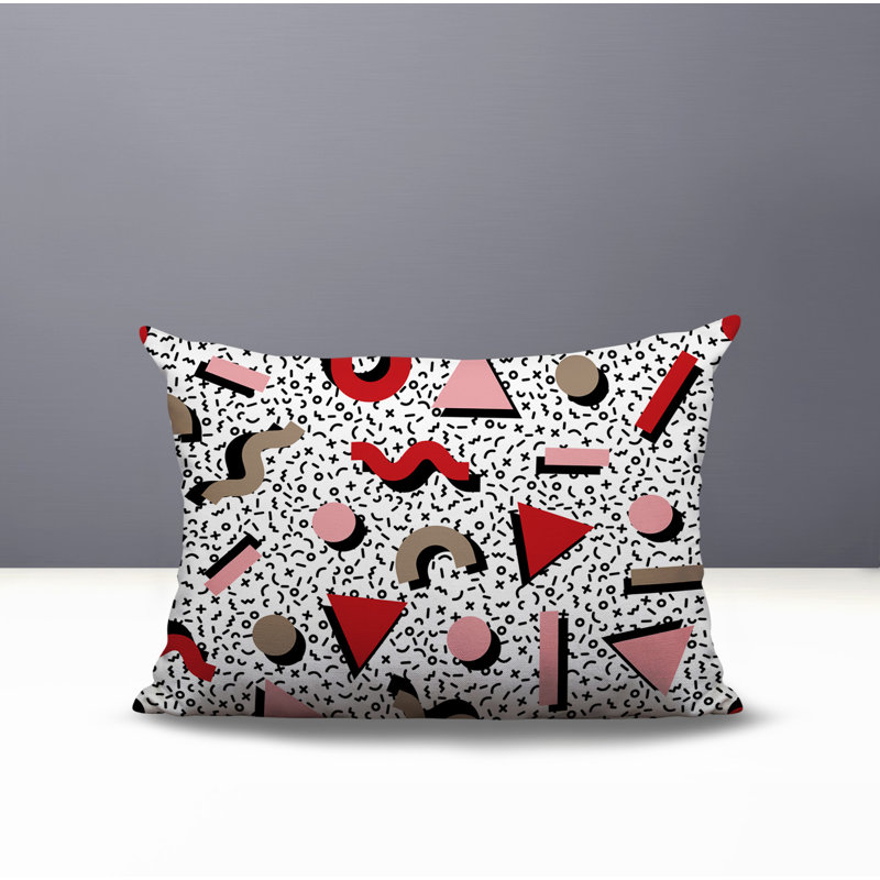 Coussin lombaire réversible intérieur / extérieur Moxo, Rectangle H 14 po x l 20 po, Rouge