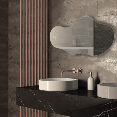 Miroir asymétrique, miroir décoratif irrégulier, miroir sans cadre