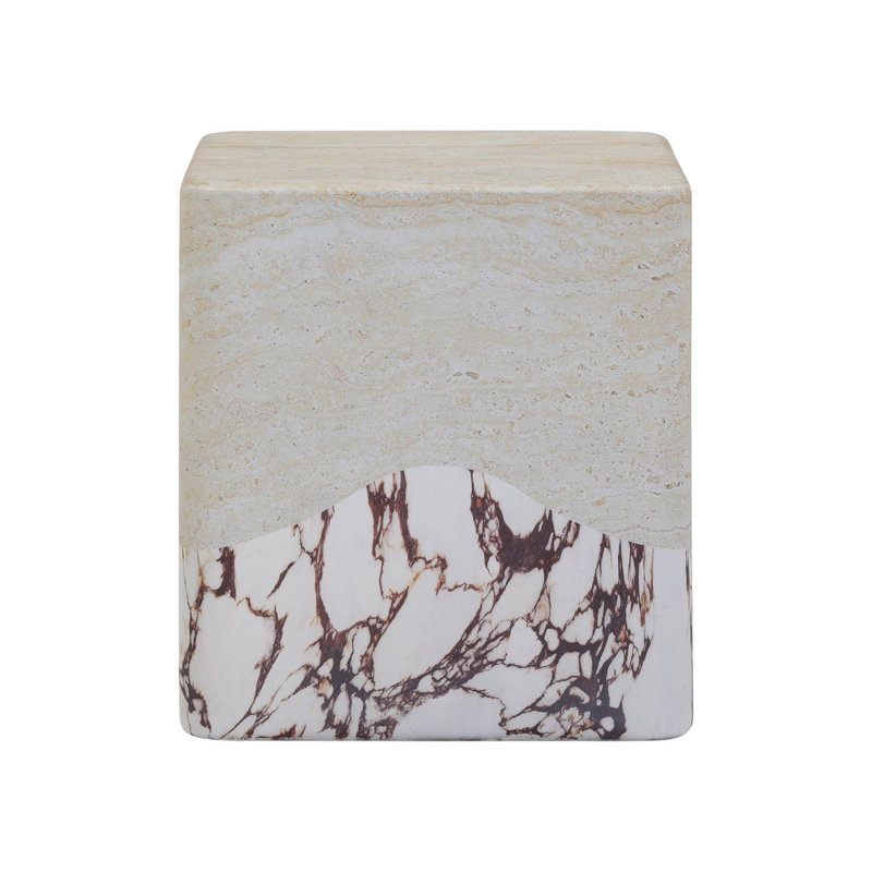 Table d'appoint Brut Travertine & Breccia