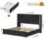 Lit de rangement en velours à oreilles avec 2 tiroirs Sturminster-46454902-47713963