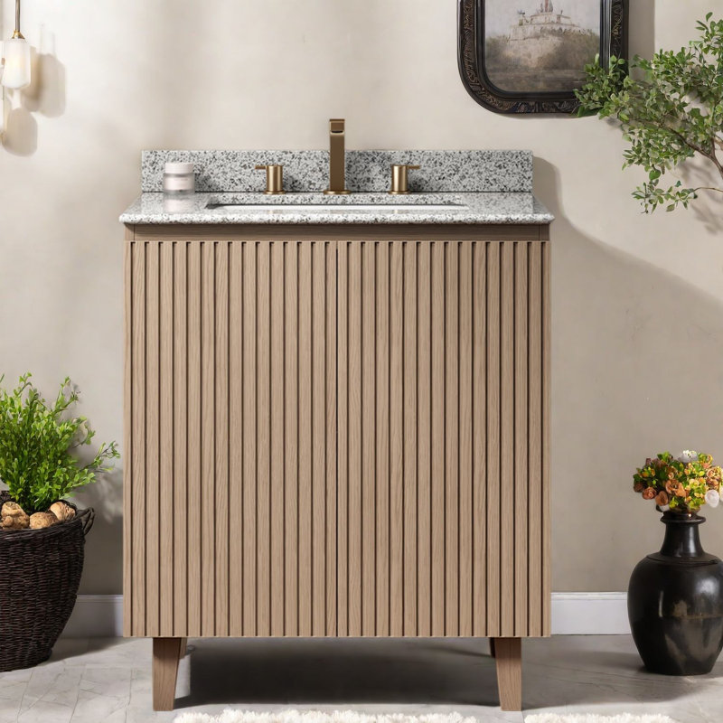 Meuble-lavabo moderne (en granit moderne) (avec meuble-lavabo et lavabo) avec rangement, 29.92