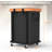 150L (40 Gal) Large Fashion Laundry Basket with Wheels Leather Patchwork Rolling Hamper Carts Sturdy Metal Frame Removable Washable Bag Black