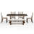 74.8" Rustic Farmhouse Dining Table Set With 1 Bench & 4 Upholstered Chairs (2 Styles), Solid Wood Frame With Turned Decorative Legs, Dining Set For 6-7 People,Brown