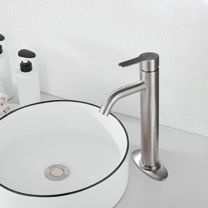 Single Handle Bathroom Vanity Sink Faucet, Brushed Nickel