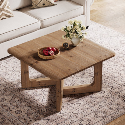 31.5" Square Solid Wood Coffee Table