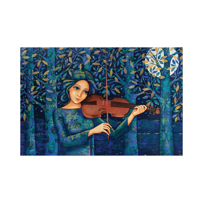 Night Violin by Daniela Prezioso Einwaller - Gallery-Wrapped Canvas Giclée on Canvas, 20.32 cm H x 30.48 cm W, No Frame