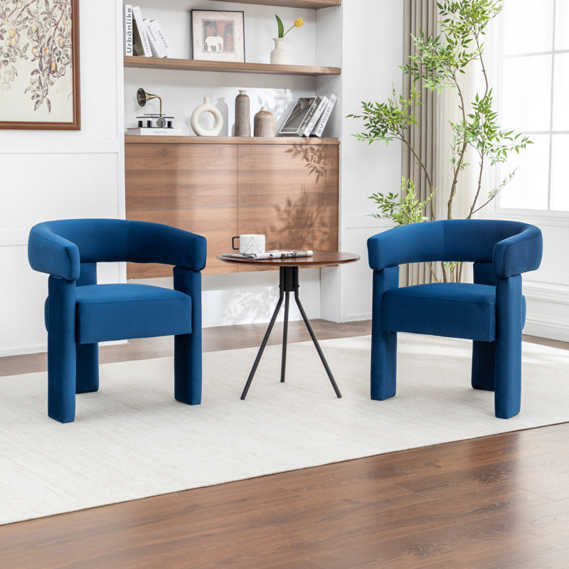 Chaise légère et luxueuse en velours, Bleu