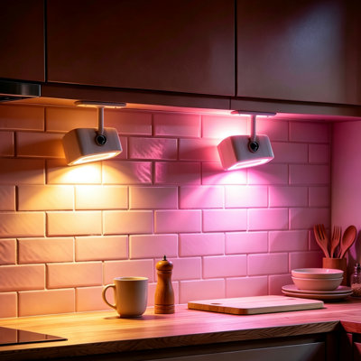 16 Colors RGB Under Cabinet Lights, Rechargeable Magnetic LED Closet Lights with Remote Control