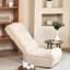 Fauteuil inclinable à dossier réglable, doux et confortable, convenant à différentes pièces, conception pliante paresseuse blanche à 4 compartiments, peu encombrant,