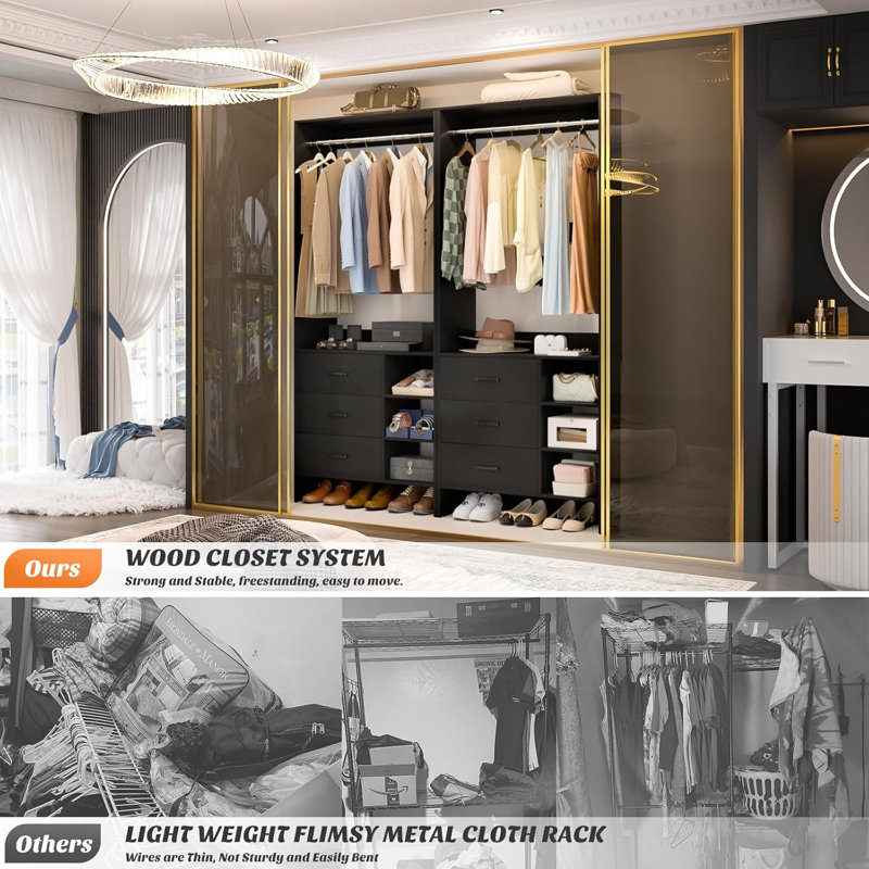 29.5 '' W Closet System with Drawers, Black