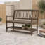 Banc de rangement en bois d'acacia avec tablette intégrée, détails sculptés à la main et cadre robuste pour le hall d'entrée-1662389935