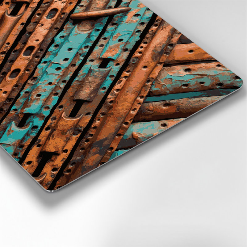 «Southwestern Cowboy Horseshoe 69», art mural en métal brun, H 16 po x l 20 po
