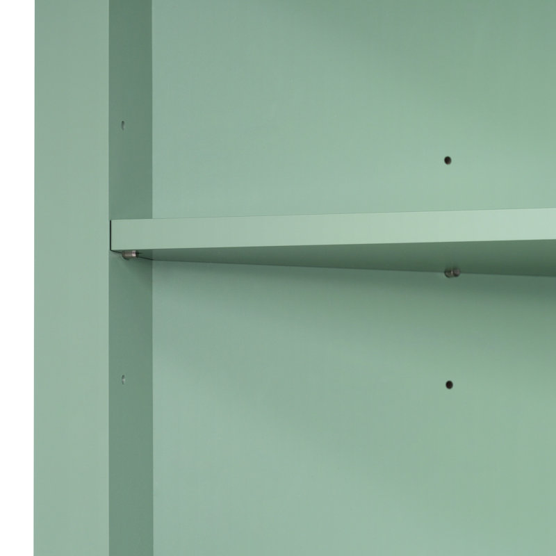 Stylish Cabinet With Adjustable Shelves And 3 Drawers For Living Room Triangle Shelf Home Interior Idea, Green
