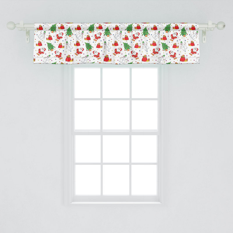 Ensemble de 2 cantonnières de Noël Ambesonne 54 po - vert et rouge, L 54 po x L 12 po