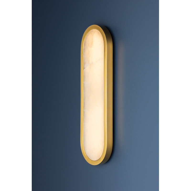 Plafonnier encastré à intensité variable 1 lumière DEL Manhasset, Laiton vieilli, H 18 po x l 5,5 po x P 1,5 po