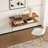 MDF Console Table, Big Side Table, Walnut Tempered Glass Desk,Entry Table