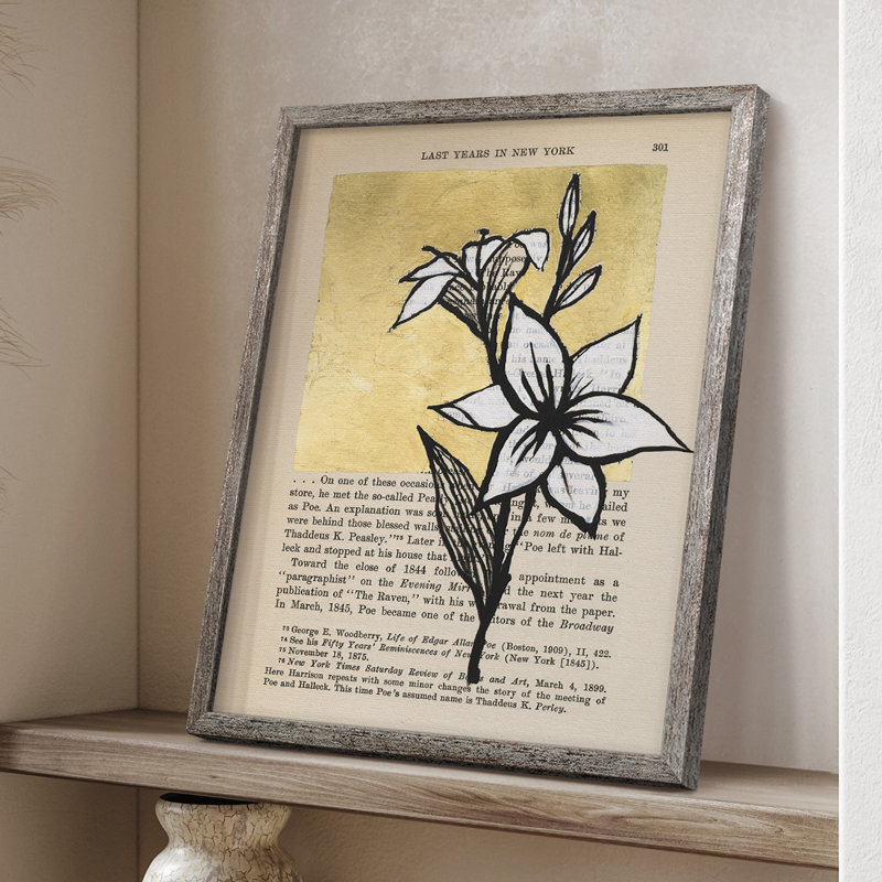 Floral Diary I, reproduction encadrée - bois massif, H 21 po x l 17 po