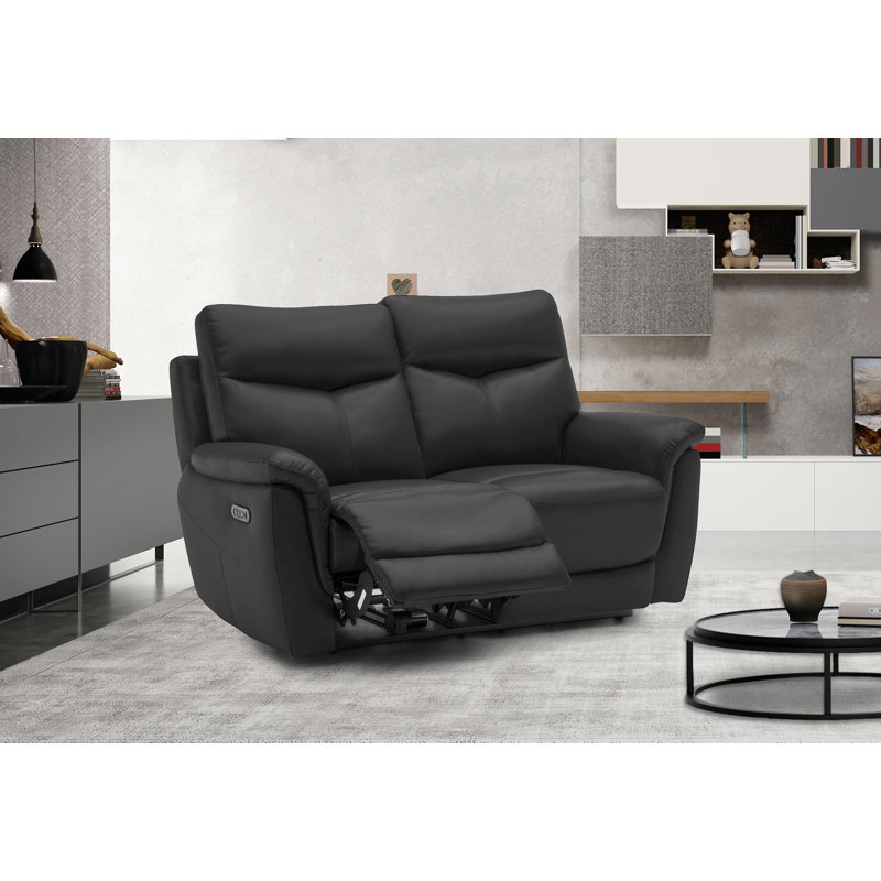Holland 2 Seater Manual Recliner, Jet Black
